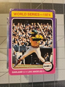 World Series 1974 - 1975 Topps Baseball "Game 1" (#461) Oakland 3 - Los Angeles 2 - Bild 1 von 13