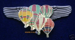 HOT AIR BALLOON WINGS ALBUQUERQUE BALOON PIN UP PILOT CREW GIFT WING WOW! - Picture 1 of 12
