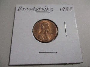 Centavo Lincoln Broadstrike Broad Strike 1988 corte anverso ¡Muy bonita moneda! - Imagen 1 de 14