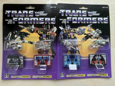 Transformers G1 Decepticons Ravage & Rumble Laserbeak & Frenzy Reissue 80's Toy - Image 1 of 4