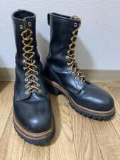 Red Wing 2218 PT91 Logger Boots Black Leather Round Toe Men's US-8D From Japan