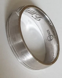 Anillo de cinta UNISEX "RN" de plata 925 tamaño 58 (18,4 mm Ø) - Imagen 1 de 4