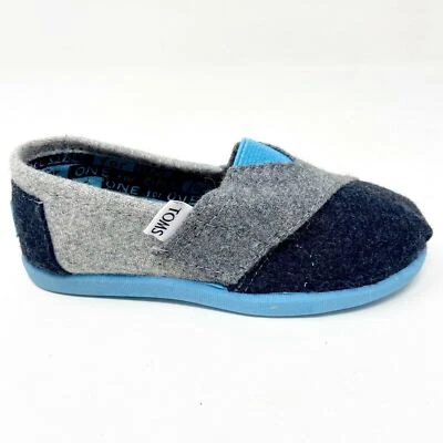 Toms Classics Tri Grey Tiny Toddler Slip On Wool Casual Flat Shoes - Image 1 of 4