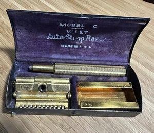 Vintage Vallet Auto Strop Razor with Original Case, Black metal case - Picture 1 of 24