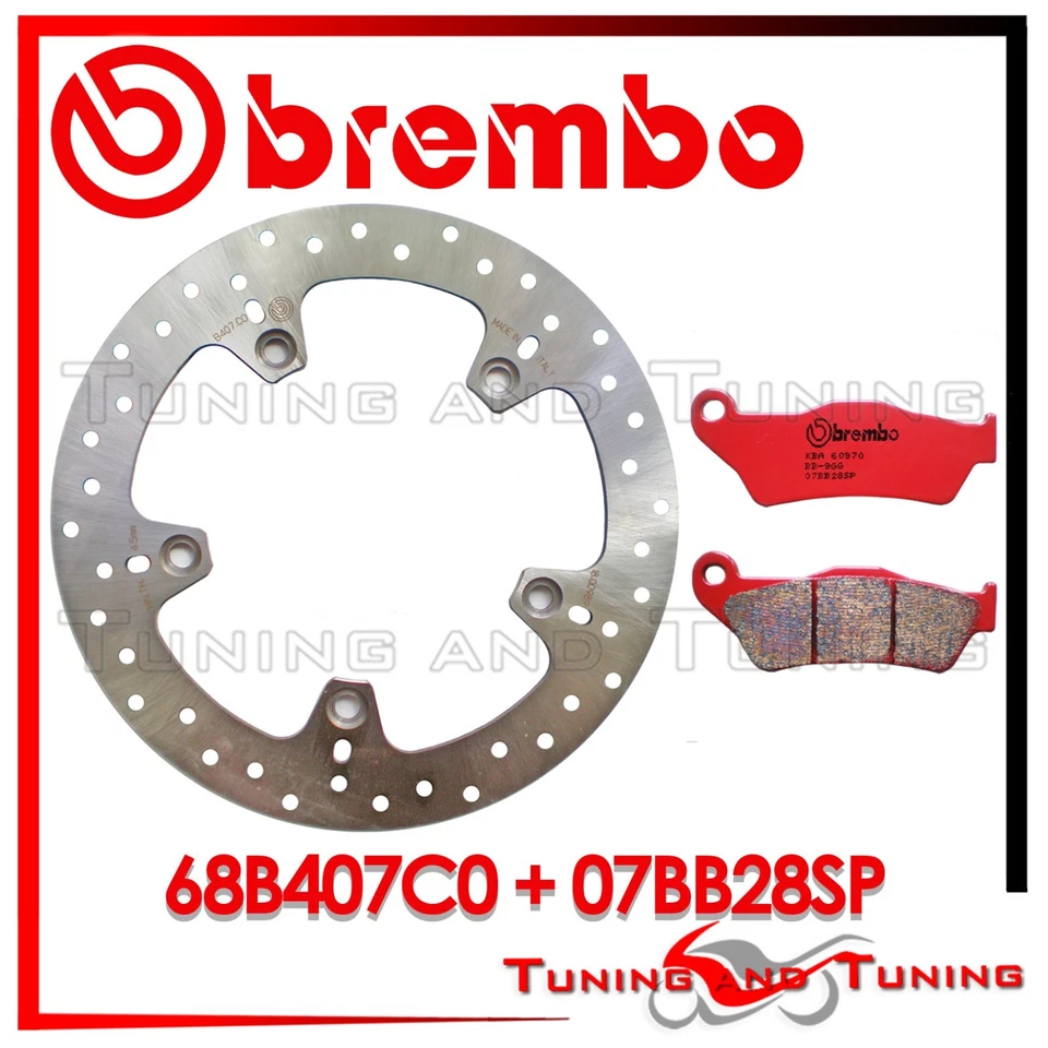 Disco freno posteriore Brembo 68b407c0 pastiglie BMW Hp2 Megamoto 1200 2009