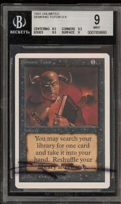 Magic the Gathering MTG Demonic Tutor Unlimited Signed Case BGS 9 Mint - Image 1 of 2
