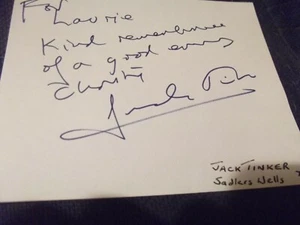Daily Mail theatre critic JACK TINKER hand signed page - Picture 1 of 1