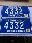 1966 Connecticut Commercial License Plates 4332 Pair
