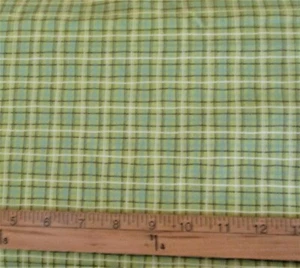 Lime Green Plaid Fabric by Michael Miller Fabrics 100% Cotton By the Yard - Picture 1 of 1