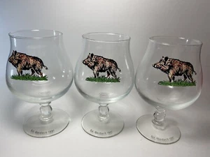 Arkansas Razorback Hogs Brandy Snifter Wine Glasses Goblets SV Weidach 1991 Lot3 - Picture 1 of 8
