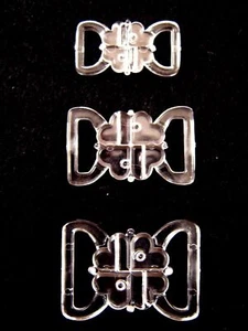Bikini Clasps / Clips - Small, Medium & Large Crystal Clear Plastic - Picture 1 of 1