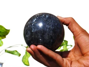 Sfera sfera curativa minerali pietra larvichite grigia naturale 100 mm - Foto 1 di 10