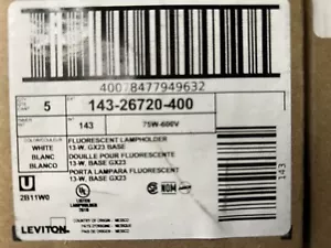 5pc. LEVITON 26720-400 Gx23 Gx23-2 BASE - Picture 1 of 1
