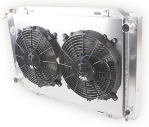 Radiator For 1979-93 Foxbody Ford Mustang 5.0L 2.3L 3 Row Aluminum Shroud Fans - Imagen 1 de 12