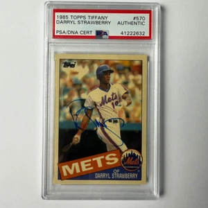 Darryl Strawberry Signed 1985 Topps TIFFANY #570 PSA Auto Authentic - Picture 1 of 2