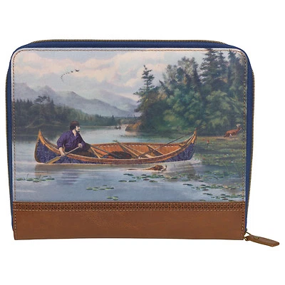 Ted Baker - Vintage Canoe Print Tablet Sleeve/Case with Brown Trim - Image 1 of 4