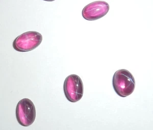 Transparent Star Ruby Oval 6x4 mm Cabochon 6-Rayed Lab-created Stone 5 pcs Lot - Picture 1 of 11