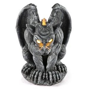 Large Winged Gargoyle Statue with Solar Lights for Outdoor Garden Decor - Picture 1 of 6