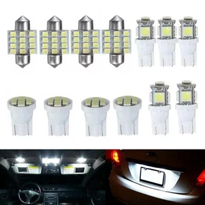 13Pc White LED Car Interior Light Package Kit For Dome License Plate Lamp Bulbs - Picture 1 of 7