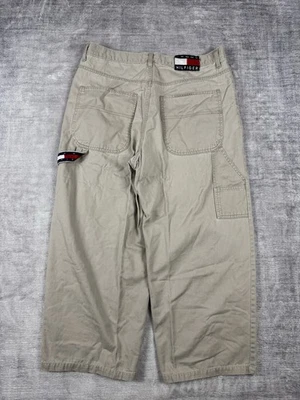 Calça masculina vintage Tommy Hilfiger 34x30 chino carpinteiro relaxada Y2K alça de martelo - Imagem 1 de 4