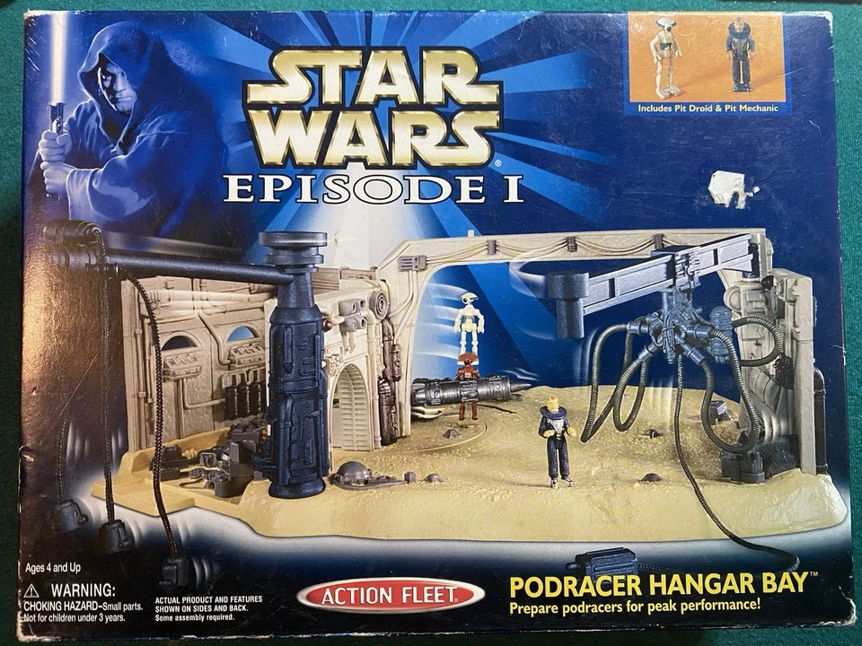 Galoob Star Wars Episodio I 1998 Podracer Hangar Bay flota de acción sellada en caja Foto 1 de 4