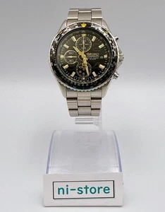 Reloj Seiko 7T92-0CF0 Flight Master Pilot Cronógrafo Negro Qz Limited - Rango A - Imagen 1 de 18