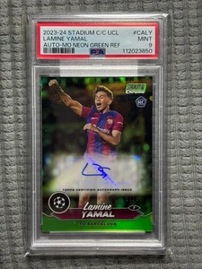 Lamine Yamal Stadium Club Chrome Neon Green Refractor Auto RC /99 PSA9 - Picture 1 of 2