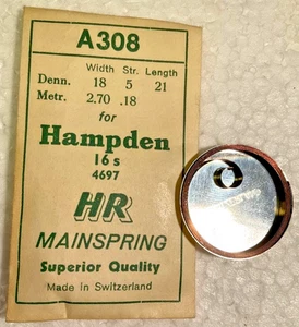 RELOJ BOLSILLO VINTAGE MAIN SPRING HAMPDEN TALLA 16 16S NOS - Imagen 1 de 1