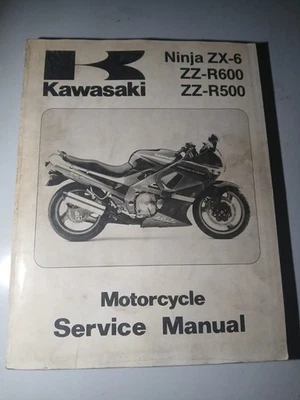 Kawasaki ZX6 ZZR600 ZZR500 Ninja Year 1990-1993 Genuine Workshop Manual - Image 1 of 3