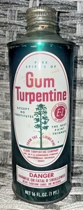Vintage Gummi Terpentin 1 Pint Dose Farbverdünner aus Kiefer - Elroy Terpentine Co. - Bild 1 von 8
