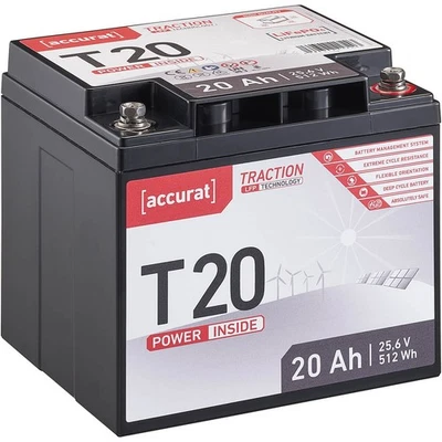 ACCURAT 24V 20Ah LiFePO4 Lithium Batterie 512 Wh BMS Akku LFP Versorgungsbatterie LiFePO
