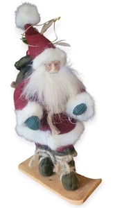 Snowboarding Santa Claus Ornament Folk-art Old World By Tina Mitchell Christmas - Picture 1 of 6