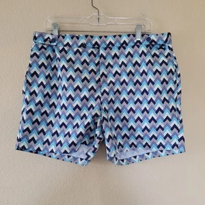 Pantaloncini da bagno uomo Frescobol Carioca sartoriali Rio De Janeiro blu bianco 36 Chevron - Foto 1 di 8