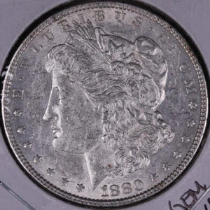 1880 Morgan Silver Dollar, Mint State+ Uncirculated Coin, Store #DR0008 - Picture 1 of 2