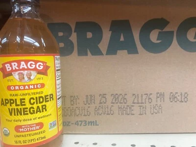 (Paquete de 4) Vinagre de sidra de manzana orgánico Bragg con la madre, crudo sin filtrar, 16 oz Foto 1 de 4