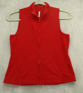 Old Navy Sleeveless Fleece Sweatshirt Vest Women's Medium Red Polyester - Picture 1 of 9