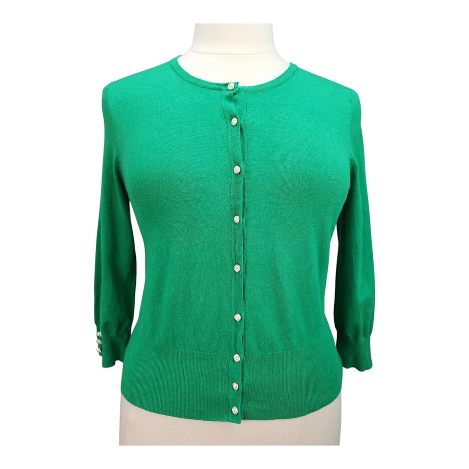 Cárdigan Suéter Spense Tejido Mujer GRANDE Verde Elegante Botones Preppy Oficina Trabajo Foto 1 de 4