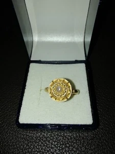 Seltener Echter Ring Gold 750 gest. +Krone +Punze Goldschmiedearbeit Gr.18 3gr. - Bild 1 von 12