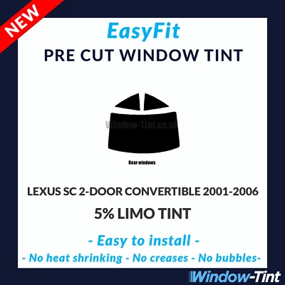 Tinte precortado estático EasyFit para Lexus SC 2 puertas convertible 2001-06 5 % limusina trasera - Imagen 1 de 3