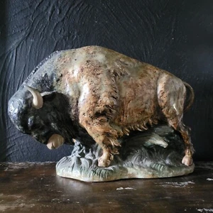 Retired Lladro "Bison" Figure by Salvador Furio #4945, Lladro Gres 7.75 inches - Picture 1 of 8