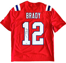 Tom Brady New England Patriots Signed Nike Red Throwback Limited Jersey Fanatics