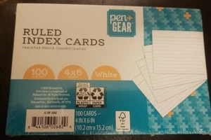 Pen+Gear Ruled index cards 100 count 4 x 6 Inch White Flash Cards School Supply - Picture 1 of 1