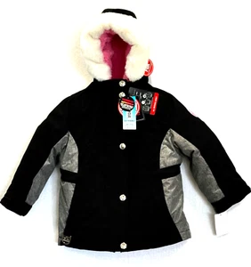 ZeroXPosur Hooded Coat Jacket Girls 4/5 Black Pink 3 in 1 All Seasons Z34502K - Picture 1 of 16
