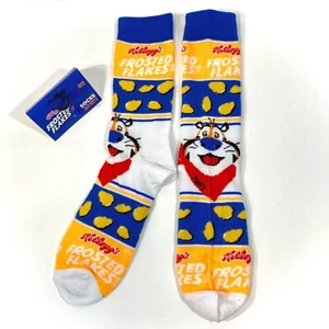 KELLOGGS FROSTED FLAKES SOCKS blue orange retro 90s tony the tiger ADULT OSFM - Picture 1 of 5
