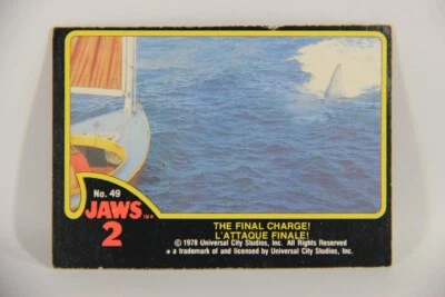 Jaws 2 - 1978 Trading Card #49 The Final Charge FR-ENG Can OPC L016557 - Image 1 of 4