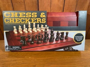 Cardinal Deluxe Chess & Checkers Staunton Style Folding Wooden Tournament Board - Picture 1 of 12