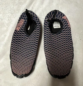 Neu ohne Etikett blau & pink schwarz Unterteil dehnbar Schlupfschuhe Damengröße 6 Fuß Handschuh - Bild 1 von 7