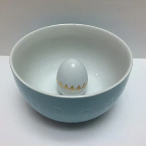 Easter Bunny Egg Bowl, Light Baby Blue/White, Gold by Threshold - Picture 1 of 6