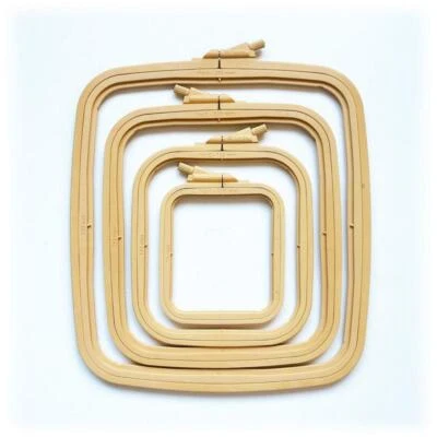 Square Nurge Plastic Embroidery Hoops with Screw 8mm height - Image 1 of 4
