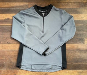 Fox Racing Cycling Bike Jersey Gray & Black 1/2 Zip Back Pocket LARGE - Picture 1 of 9